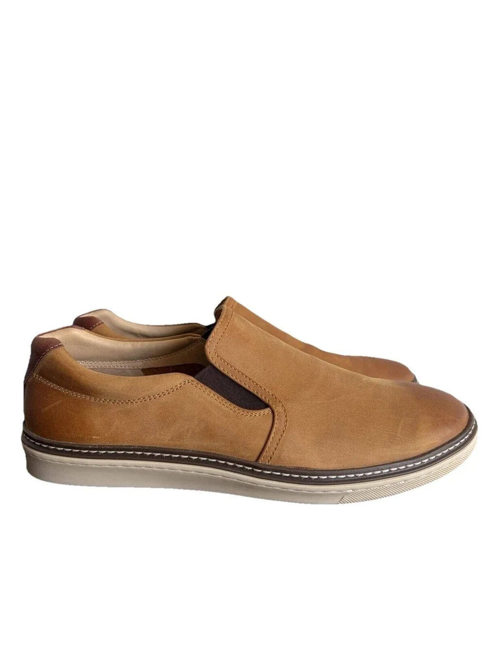 Johnston & Murphy McGuffey Slip On Light Tan Oiled Full Grain Leather 9 M